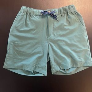Size small 6in inseam mens teal Chubbies brand drawstring casual shorts,